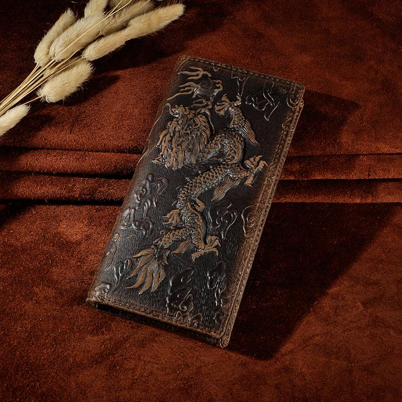 Натуральная кожа ручной работы унисекс длинный дизайн повседневный крутой подарочный органайзер кошелек модный кошелек держатель для карт