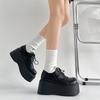 Fashion Commuter Black Thick Heel Platform Small Leather Shoes Women's 2025 New Autumn and Winter Versatile Height Increase Mary Jane Single Shoes