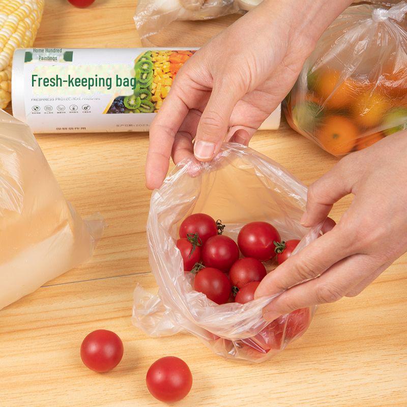 Утолщенные плоские карманные полиэтиленовые пакеты для хранения продуктов питания и сохранения свежести, дополнительный рулон для охлаждения
