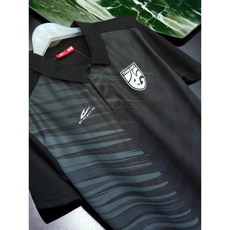 THAILAND National Football Soccer Training JERSEY Casual CHEER Print Quick Dry Shirt Polo Polyester Short Sleeve Uniform Elephant Logo Sport Outdoor