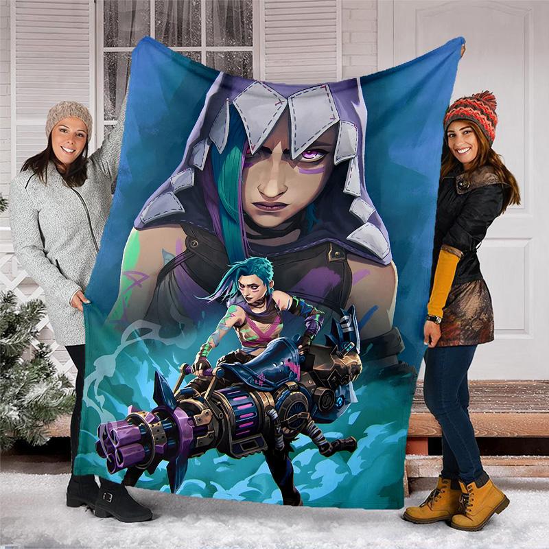 1pc Game L-Lol Theme Blanket - Digital Print, Polyester, Cozy for All Seasons, Perfect for Outdoor, and Travel