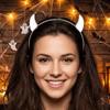 Resin Ox Horn Hair Clips Animal Anime Headband Devil Horn Hairband  Daily Styling