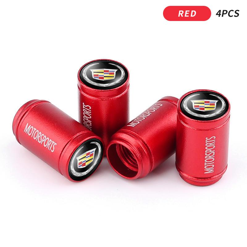 AABHR1 4Pcs Tyre Valve Cover Metal Car Tire Wheel Stem Air Valve Cap for Cadillac ATS BLS CT4 CT5 CTS EXT ESCALADE SRX XT4 SLR XTS