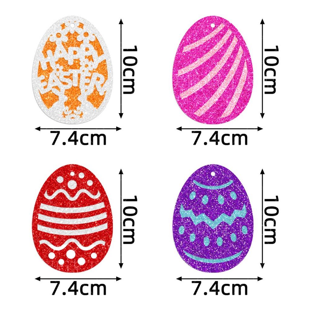 1 комплект, подвесные подвески в виде разноцветных яиц на Пасху, мультяшный кролик, пасхальный кролик, цыпленок, бирки, декор для счастливой пасхальной вечеринки на 2024 год