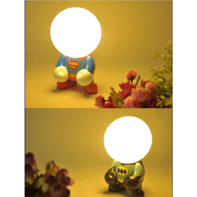 Superhero Cartoon Led Desk Lamp With Energy Saving Light For Kids Bedroom Decor