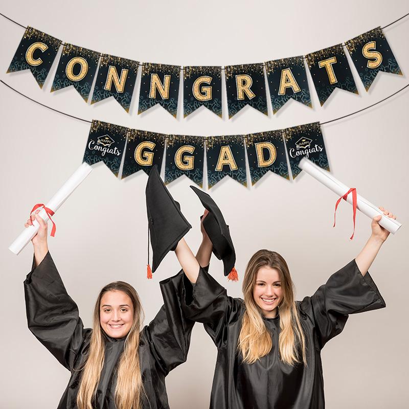 2025 Graduation Banner Garland Star Bunting Set Graduate Congratulation Congrats Paper Garland Flags Party Supplies You Did It