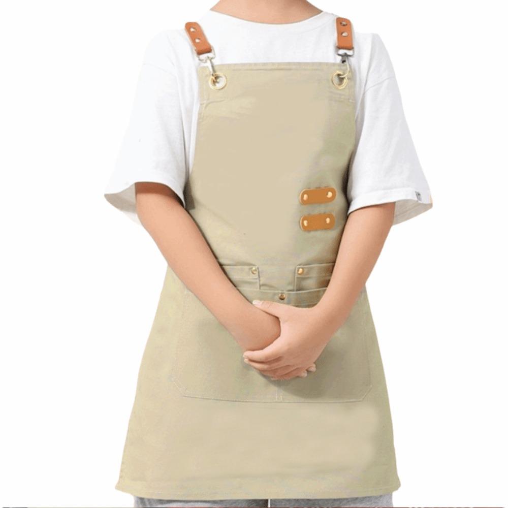 Легкий детский холщовый фартук однотонный детский костюм шеф-повара детский кухонный фартук шеф-повар барбекю