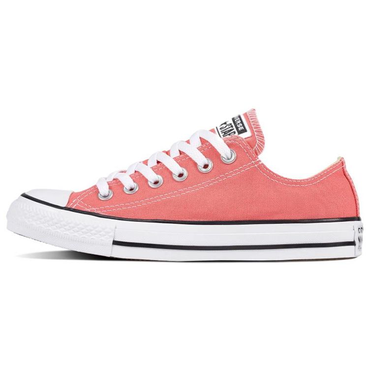 Converse Chuck Taylor All Star Canvas Нескользящие Прочные Дышащие Низкие Кеды для Скейтбординга Унисекс кроссовки Кораллово-Красные 161421C