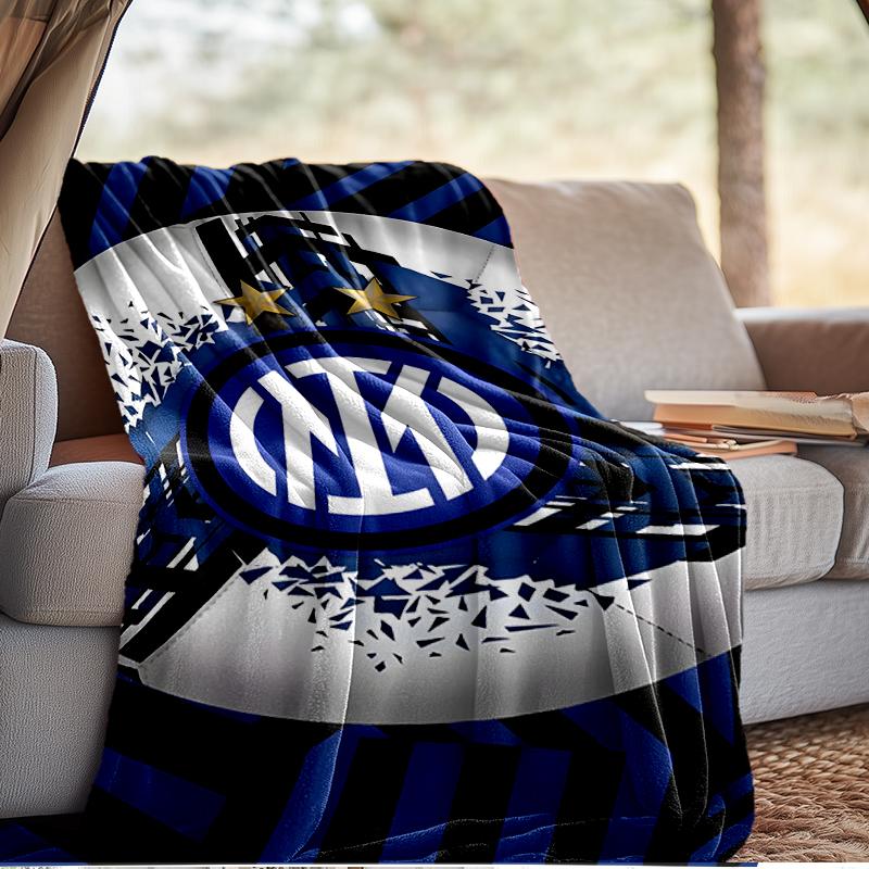 Inter Milan Crest Blanket Lightweight Ideal Bedding Blanket Perfect for Travel, Camping, Living Rooms, Offices, Sofas, Fan Christmas gift
