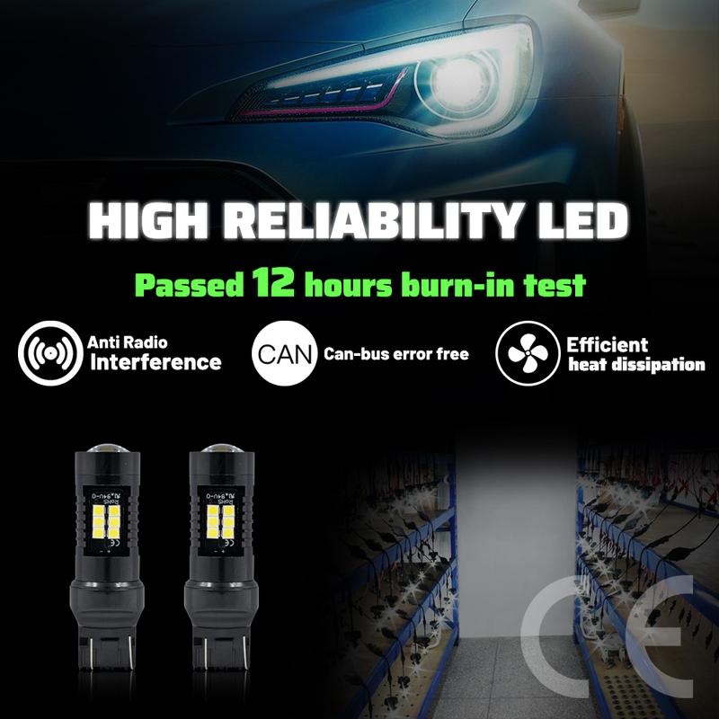 2x T20 7443 W3x16q W21/5W 7443LL Для Lada Kalina Granta Vesta Дневные ходовые огни LED Замена ламп CANbus Автомобильные лампы Дневные огни