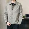 Мужская куртка с лацканами, длинный рукав, застежка на пуговицы, куртка, пальто с боковыми карманами