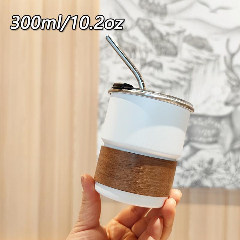 Portable Car Cup With Cover And Straw For Hiking And Travel 304 Stainless Steel