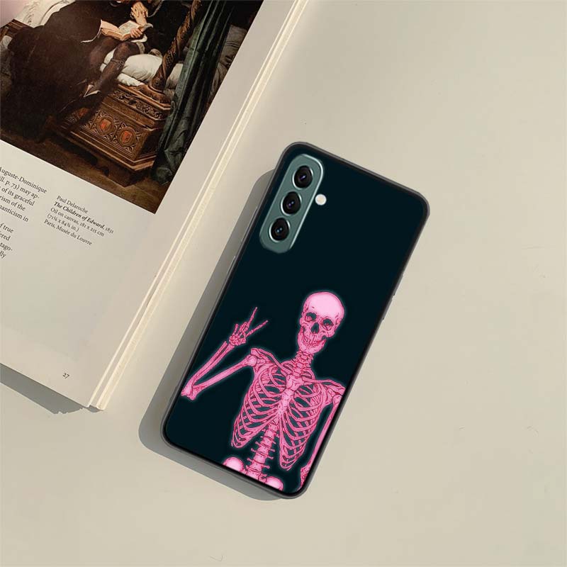 A Funny Skeleton Skull Phone Case for Samsung A54 A14 A24 A34 A17 A37 A57 A55 A35 A25 A15 A07 A05S A04S A12 A22 A32 A52S A72 Gal