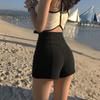 Women's Summer Outer Wear  Black Shorts Tight Elastic High Waist Casual Shorts Sexy Thin Shorts