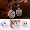 Vintage Women Hook Earrings Big Hollow Round Flower Bead Pendant Party Jewelry