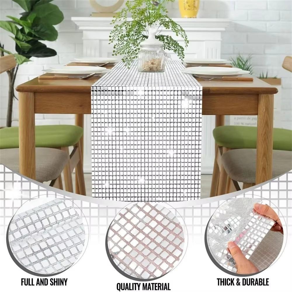 30*120cm Table Runner Mirror Glitter Sequin Dining Table Decoration Table Cover Festival Supplies