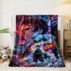 "Samurai and Fiery Dragon Design Flannel blanket for bedroom living room sofa and nap"