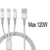 3 в 1 USB Type C Кабель Быстрая Зарядка Провод Плетеный Дата-кабель Зарядное устройство для мобильного телефона Для iPhone 17 16 15 Huawei Samsung USB C
