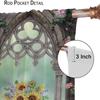 2 Panels Vintage Castle Arch Window Curtains - Thermal Insulated Blackout Thermal Insulated Filtering Privacy Sheer Curtains wit