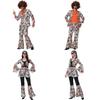 Disco Dj Hippie Costume For Unisex Party Cosplay With Spandex Material