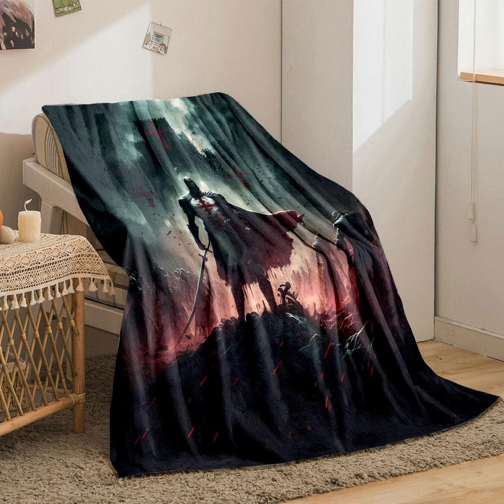 Crusader Knight Castle Blanket Printed Blanket for Living Room Bed Couch lunch break Soft Cozy Blanket for Friend's festival Gift