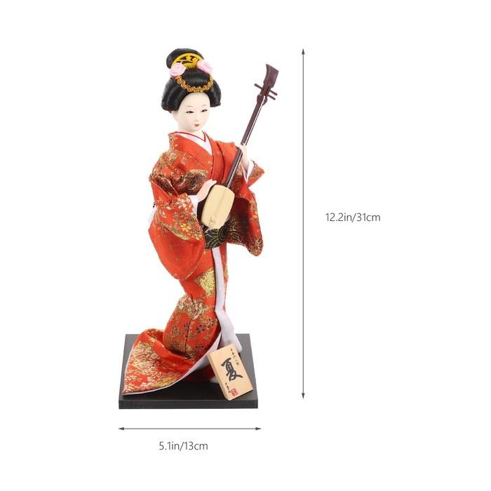 TOYMYTOY 12.60-inch Traditional Geisha Doll Kimono Decoration, Stable Base Home/Office, Souvenir/Gift, Bright Colors, Summer