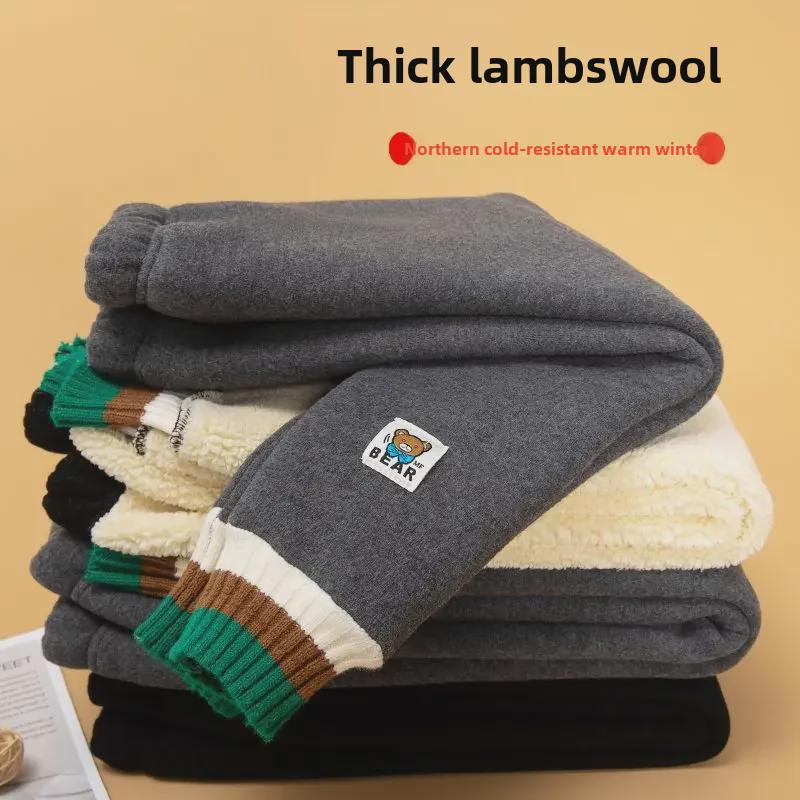 Стильные черные зимние леггинсы с бархатной подкладкой для девочек - теплые и уютные брюки для детей