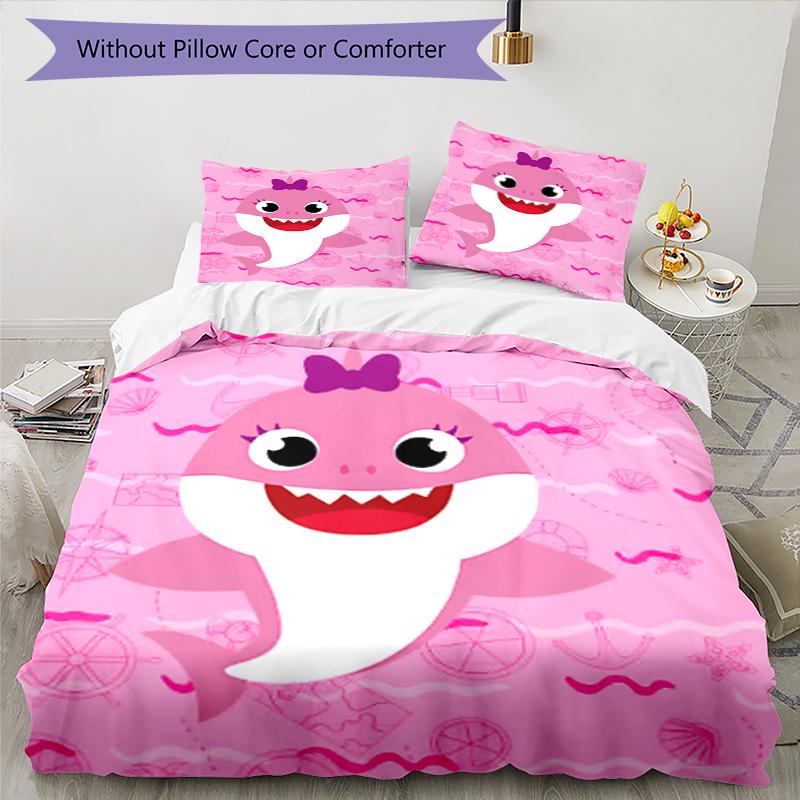 3pcs Shark Bedding Set Duvet Cover Closure Includes 1 Duvet Cover & 2 Pillowcases, Soft and Comfortable for All Seasons.