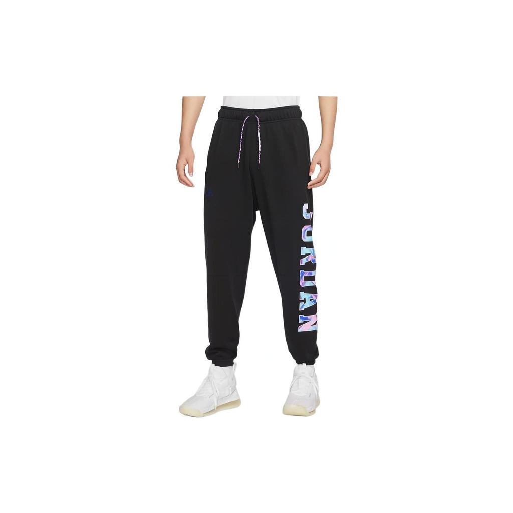 Jordan Colorful Print Logo Joggers Knit Sweatpants Men Bottoms Black DX6300-010