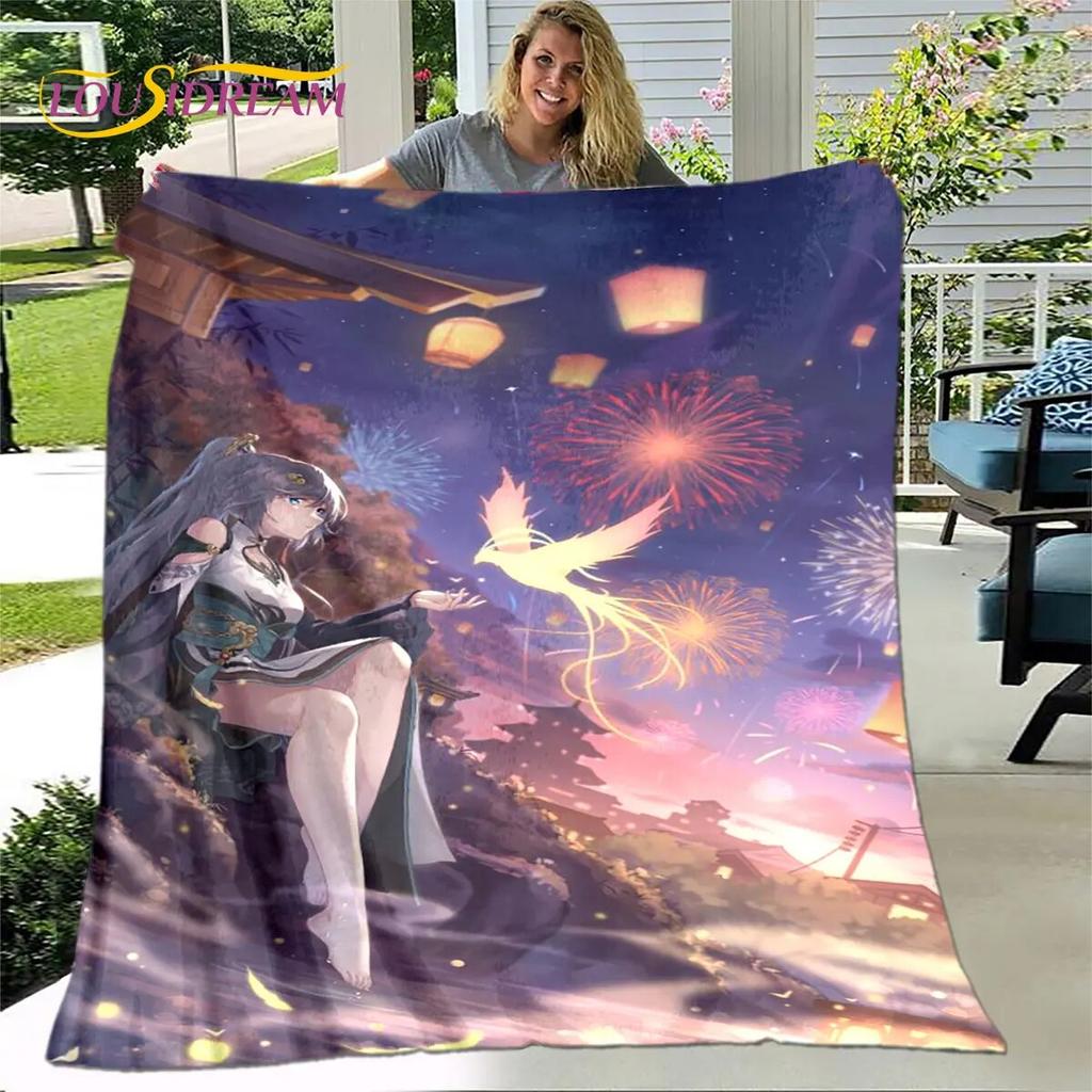 Puella Magi Madoka Magica Cartoon Soft Plush Blanket,Flannel Blanket Throw Blanket for Living Room Bedroom Bed Sofa Picnic Cover