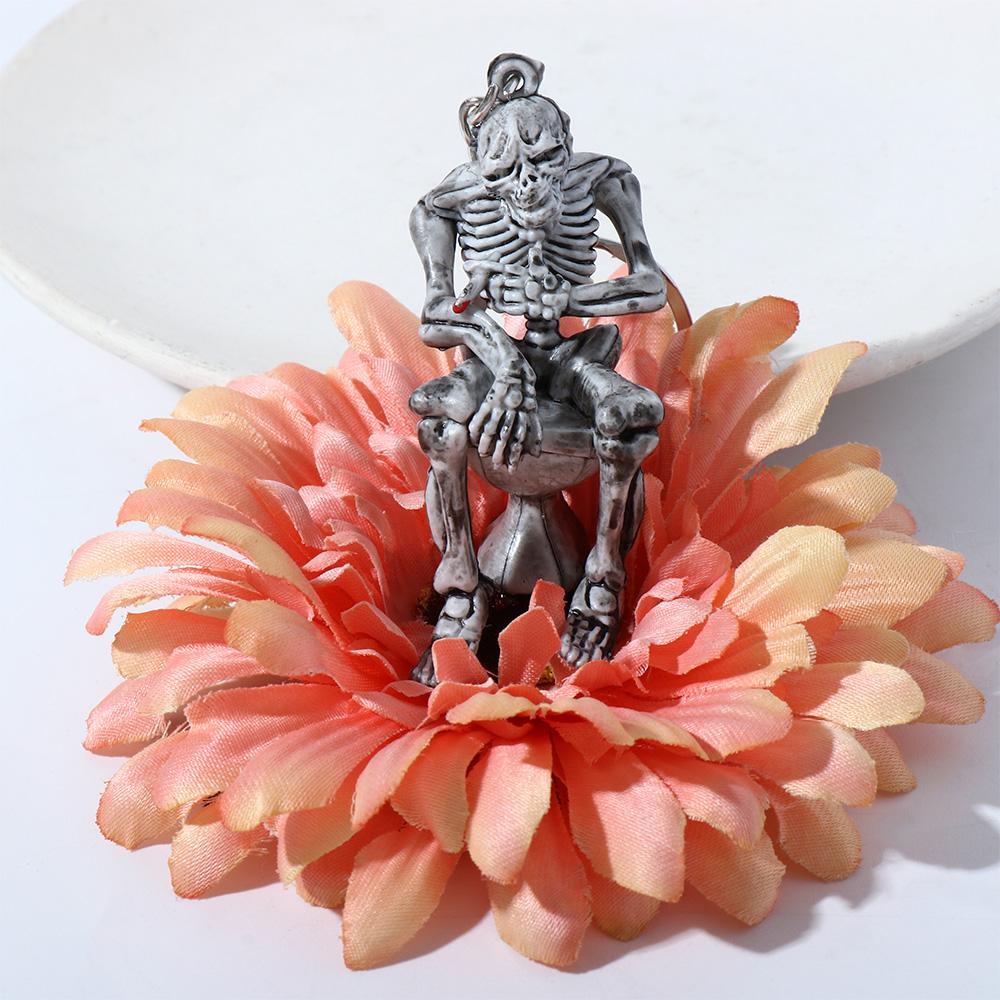 Punk Cool Skull Horror Skeleton Skull Key Rings Cranial Keychain Skull Keyring Skeleton Pendant