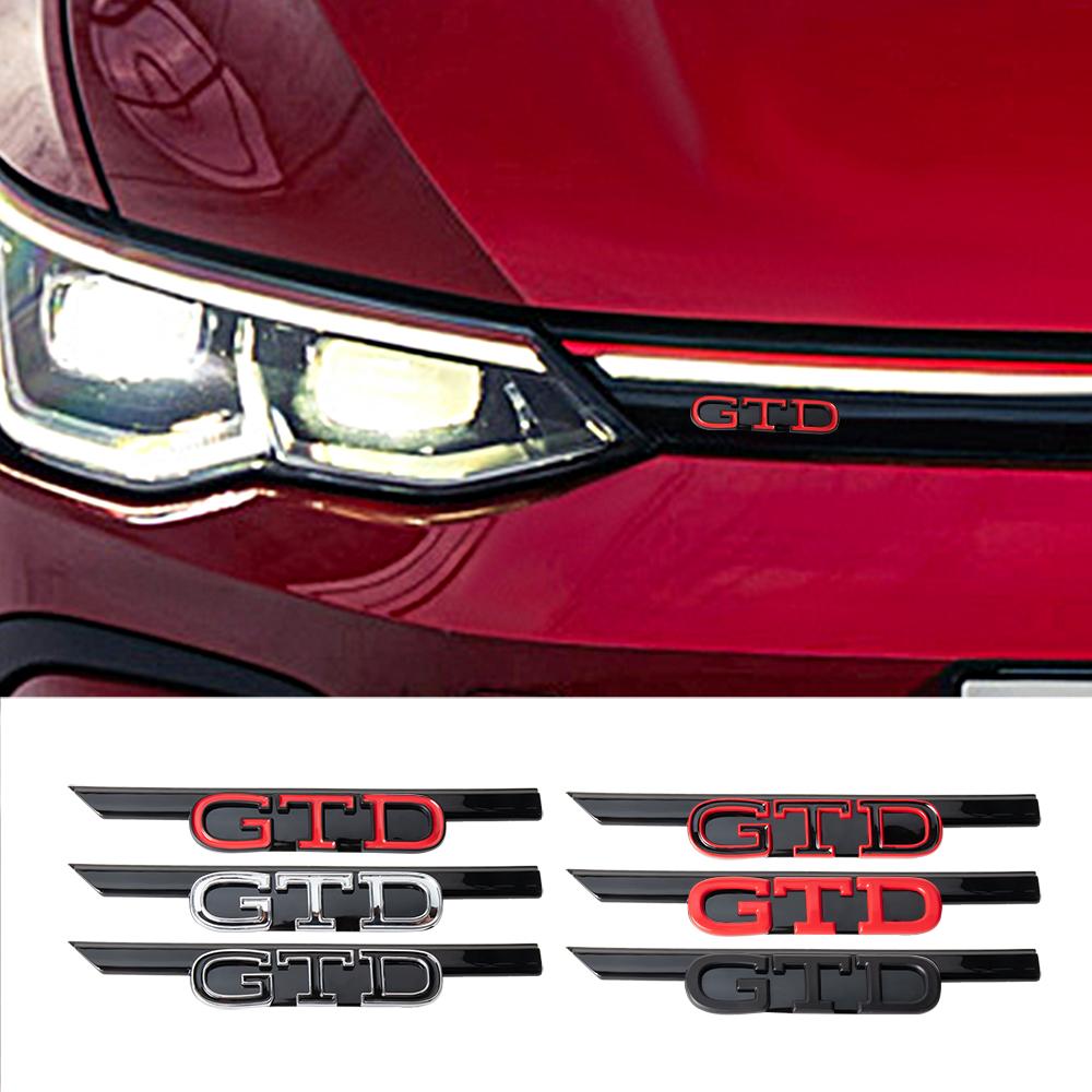AABIL1 Car GTD GTI Logo Front Grill Emblem Trim Sticker Badge Accessorie For VW Volkswagen GTI Golf8 Polo Passat Mk6 MK7 Tiguan R RLine