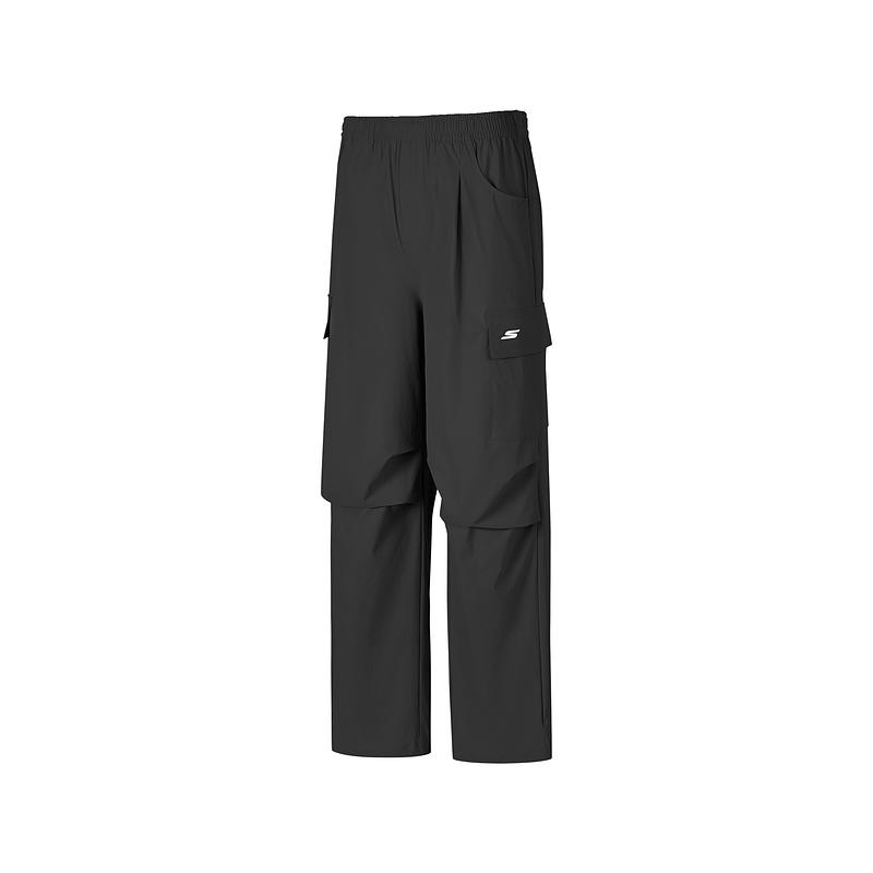 Skechers Godri Спортивная серия Быстросохнущие Однотонные Удобные Средняя посадка Рабочие Вязаные Спортивные брюки Женские низ Черный уголь P225W121-0018