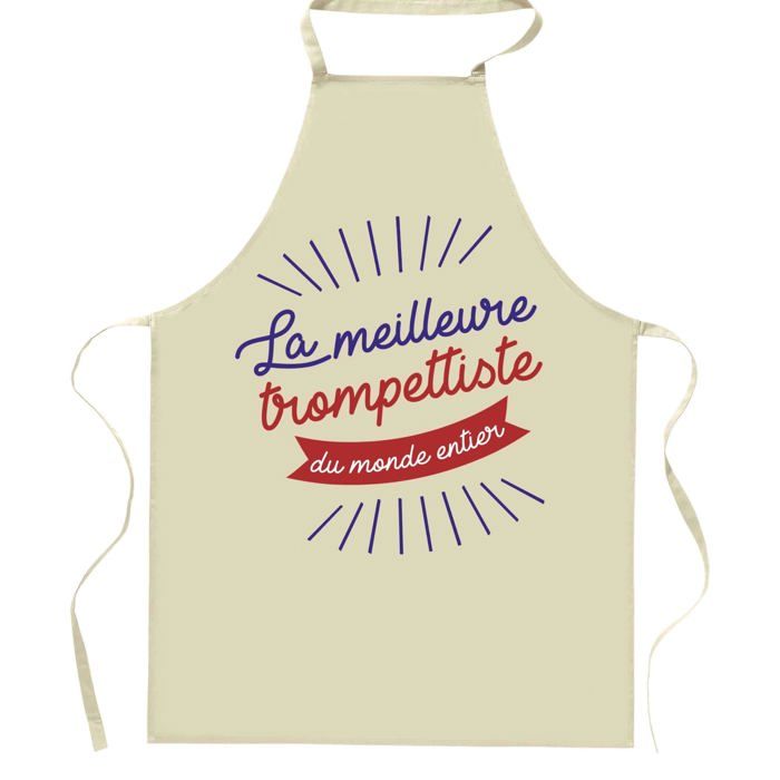 Tablier de cuisine - Planetee - Trompettiste «Meilleure du Monde» - Impression France - Coton résistant