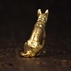 1/2Pcs Brass Lucky Fortune Dog Small Ornament Chinese Bronze Desktop Figurine Copper Wolf Tea Pet Home Decor
