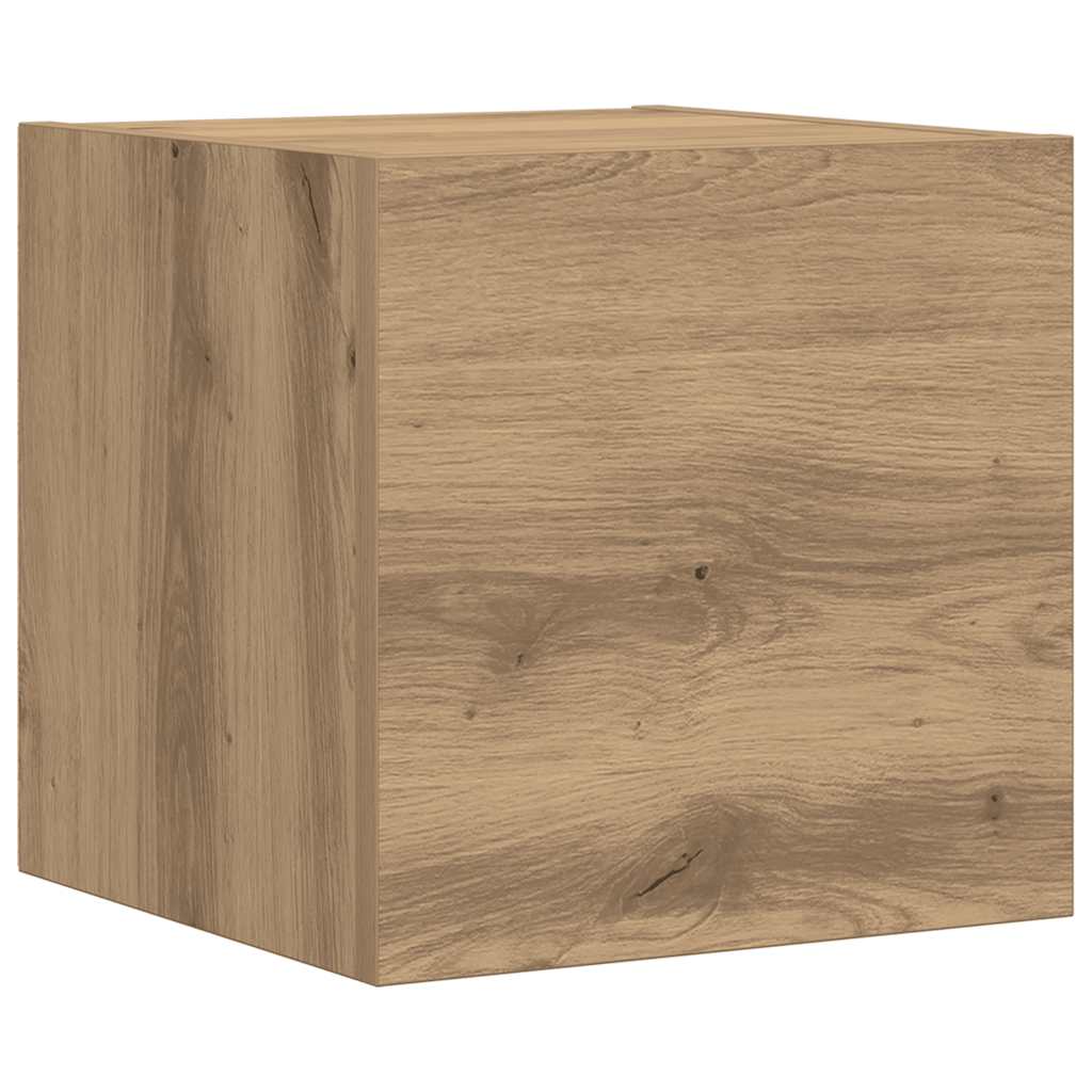 7 Piece Wall Mounted TV Cabinet Set Artisan Oak Finish Particleboard