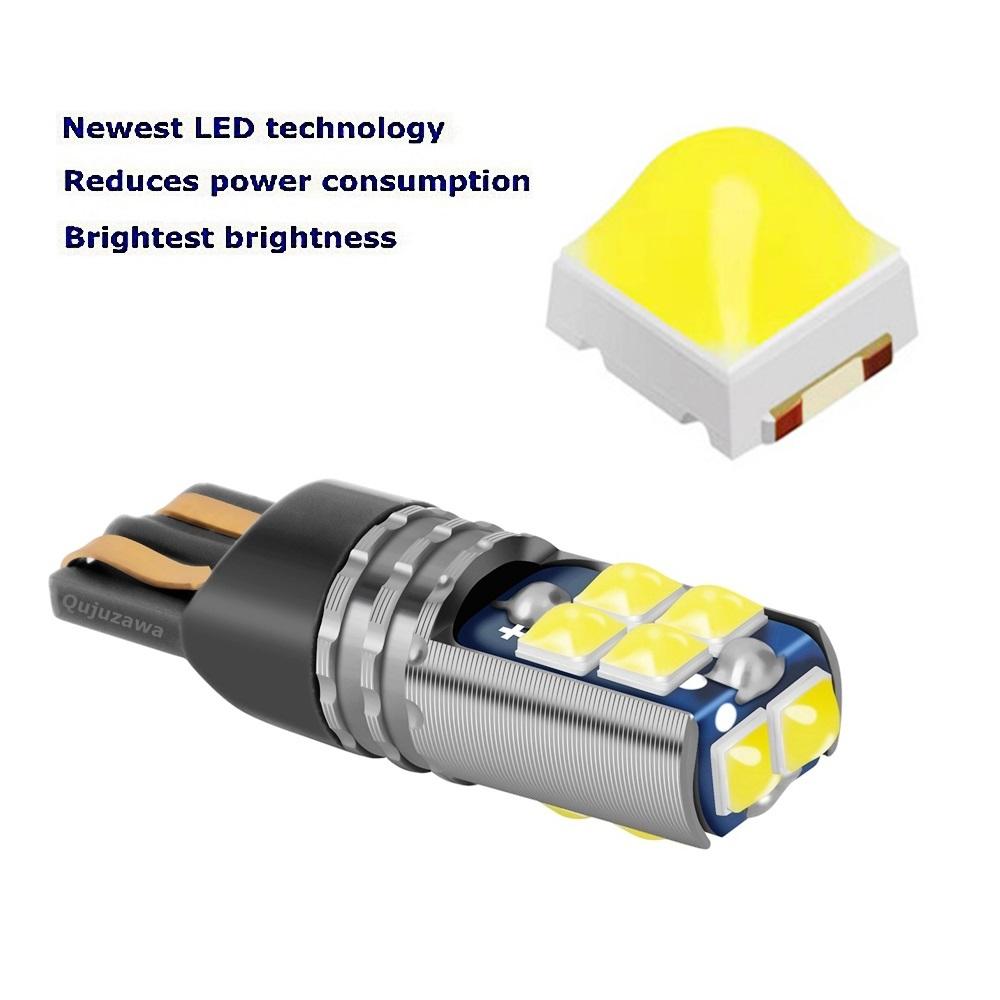 W5W LED T10 Led Bulbs WY5W Super Bright Car Interior Reading Dome Lamp Auto Parking Bulb License Plate Lights White Orange Amber Dome Lights 6