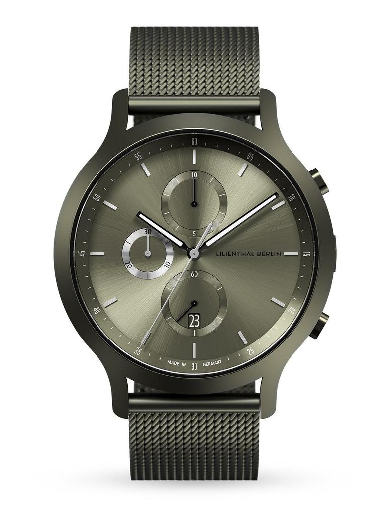 Lilianthal Berlin Khaki Chronograph Made in Men's Watch, Germany, C01-111-B023HM