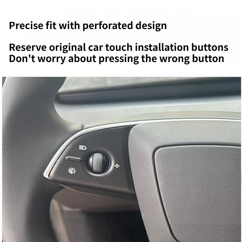 For Tesla Model Y Juniper 2025 ABS Carbon Fiber Steering Wheel Panel Button Trim Sticker Gear Lever Trim Interior Accessories