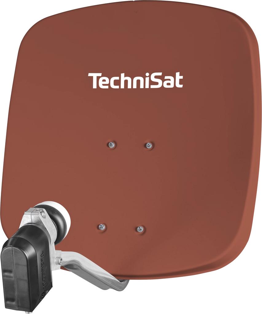 Aluminum Satellite Dish 45cm Twin LNB Converter Brick Red