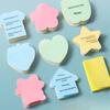 Набор фигурных клейких заметок - 100 клейких заметок с забавным дизайном для офиса и школы, многоразовая самоклеящаяся бумага для заметок с милыми узорами