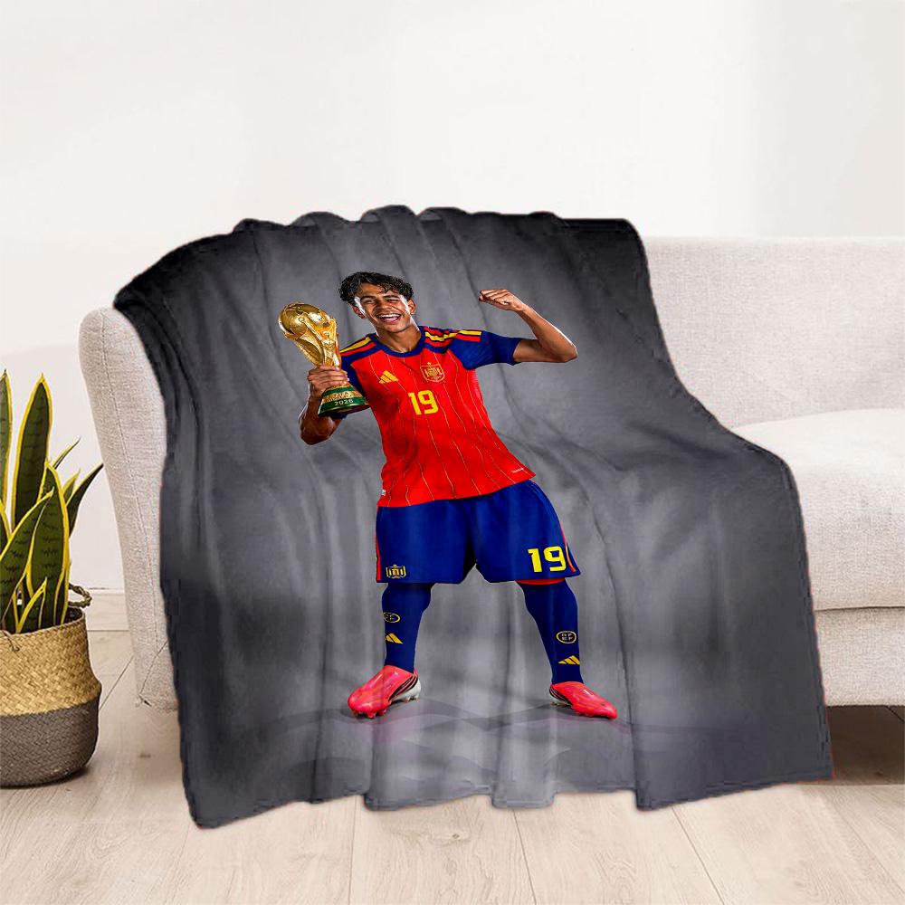 Lamine Yamal's Barcelona Player Celebration Blanket Comfortable Perfect for Livingroom Seaside Couch Four Seasons Multipurpose Modern