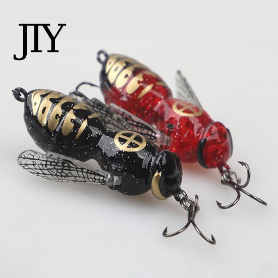 Freshwater Fishing Lure 5G/4.8CM Bionic Wasp Topwater Lure, Floating Hard Hornet with Acoustic Fake Insect Bait Noise Steel Ball, Artificial