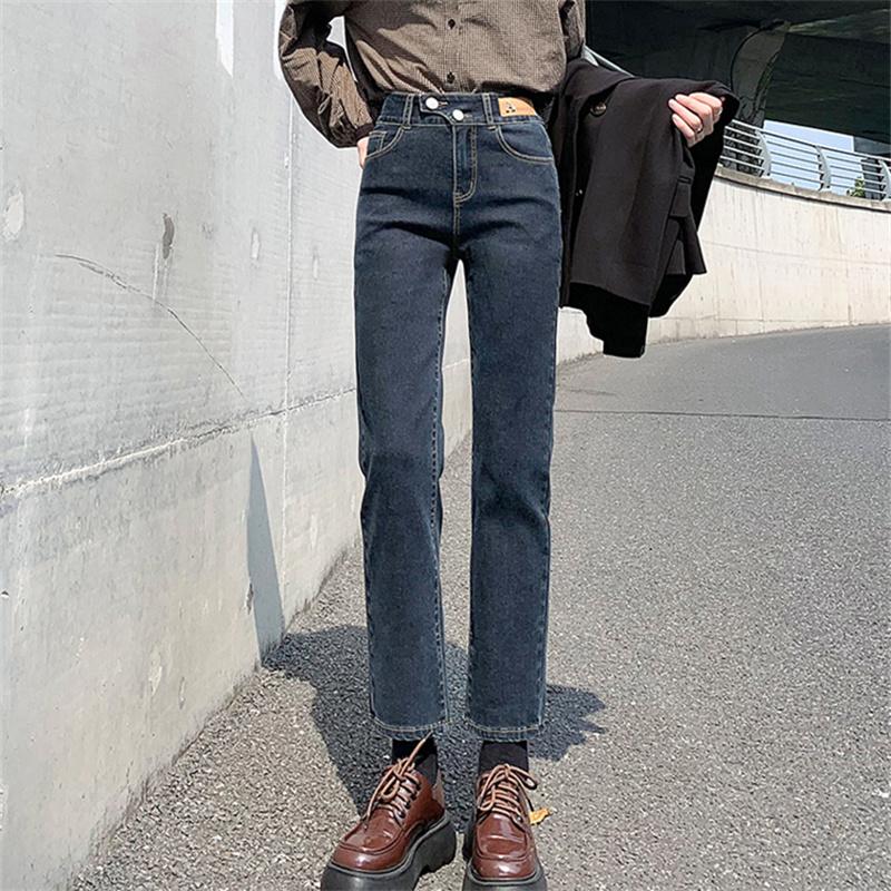 Новые осенне-зимние корейские свободные тонкие универсальные брюки с высокой талией для отдыха, женские эластичные винтажные прямые брюки, уличная одежда