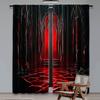 2Pcs Moroccan Castle Curtains Red And Black Color Dark Style Curtain Apply To Living Room Bedroom Store Hotel