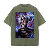 Горячий Аниме JoJo's Bizarre Adventure Аббаккио Леоне Одежда Мужчины Женщины Футболки Хлопковая Футболка с Эффектом Поношенности Ретро Футболка Харадзюку Футболка