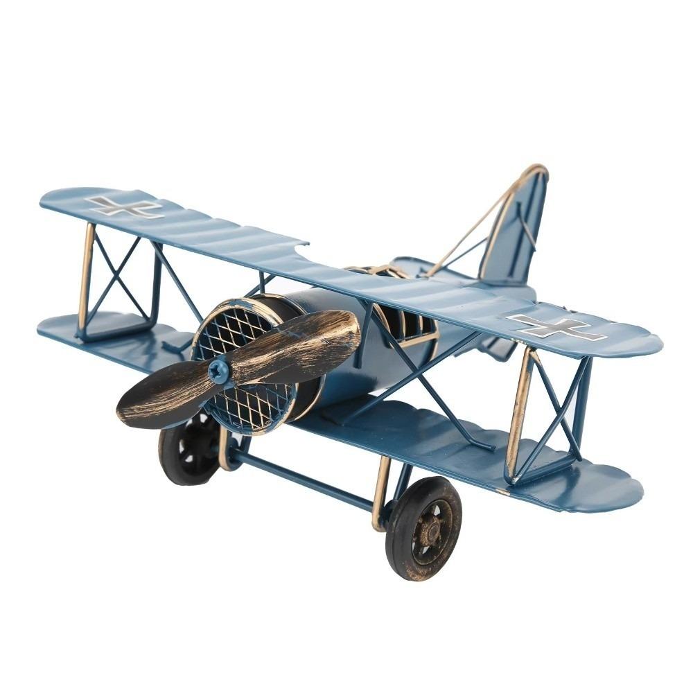 Wrought Iron Airplane Model Ornament Metal Construction Iron Aircraft Model Desktop Decor