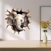 Самоклеящиеся 3D Настенные Наклейки Слон Пробивающий Стену для Гостиной Спальни Прихожей Домашний Декор