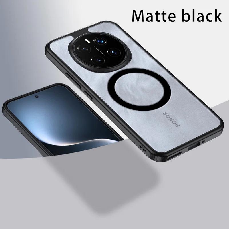 Для Honor Magic 7 Pro Magic7 6pro Чехол для Magsafe Магнитная беспроводная зарядка Акриловый ПК Матовый телефон Задняя крышка для Honor 300 Pro 200 Бампер