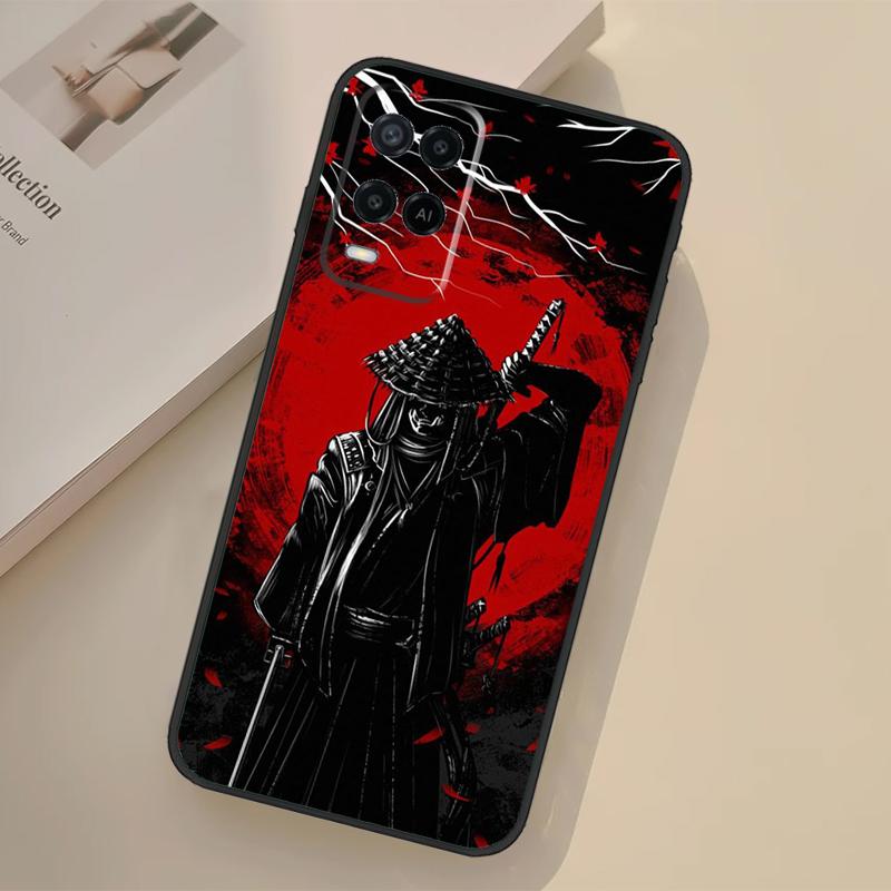 Япония Ниндзя Самурай Красное Солнце Чехол Для Oppo A76 A96 A16 A17 A18 A60 A80 A40 A38 A58 A78 A98 A94 A74 A54 A15 A57 A77 A5 Pro